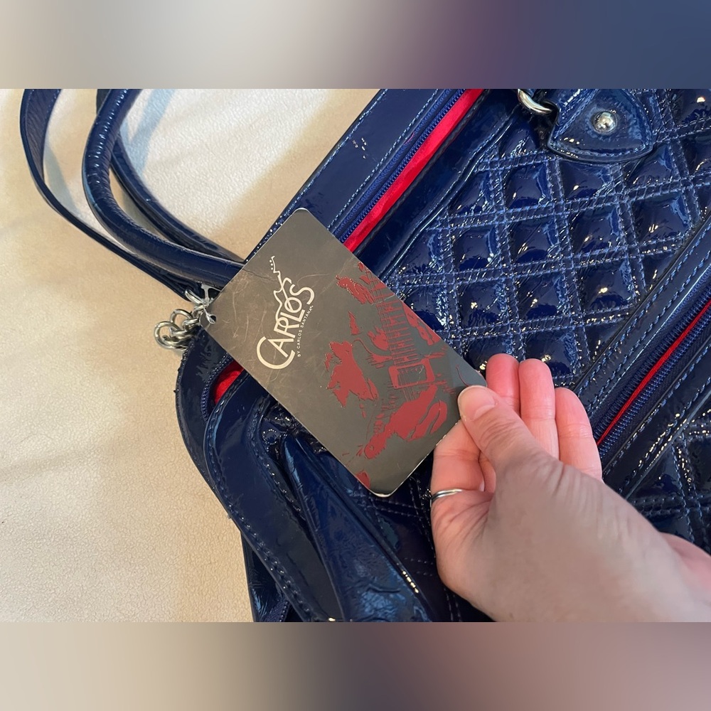 Carlos Santana Elegant Blue Quilted Handbag - Picture 5 of 7